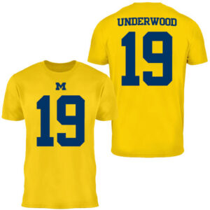 Valiant University of Michigan Football Bryce Underwood Maize Jersey Tee
